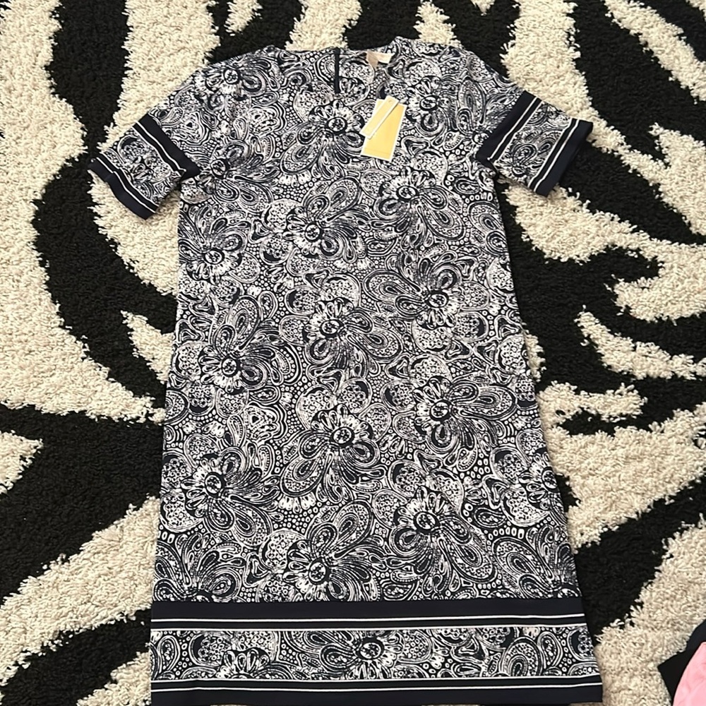 NWT Black MICHAEL KORS Floral Dress Size P/M